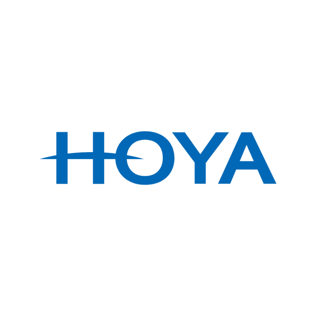HOYA logo in bold blue text on a transparent background
