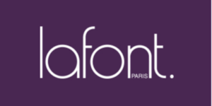 Lafont Paris eyewear logo in purple background