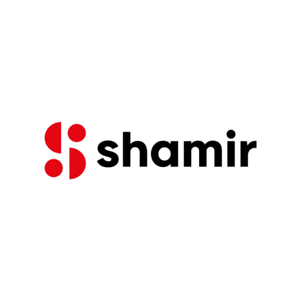 Shamir logo with red icon and black text